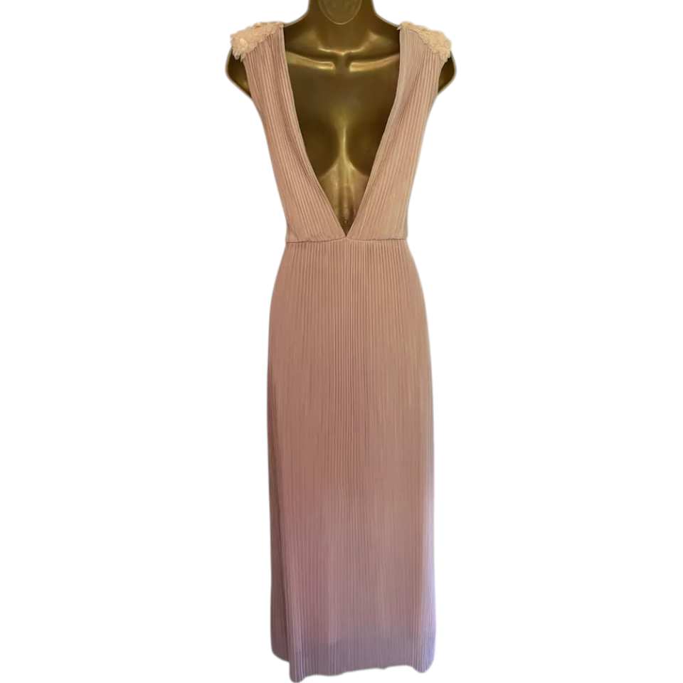 Miss Selfridge Blush Pleated Sequin Dress UK 8