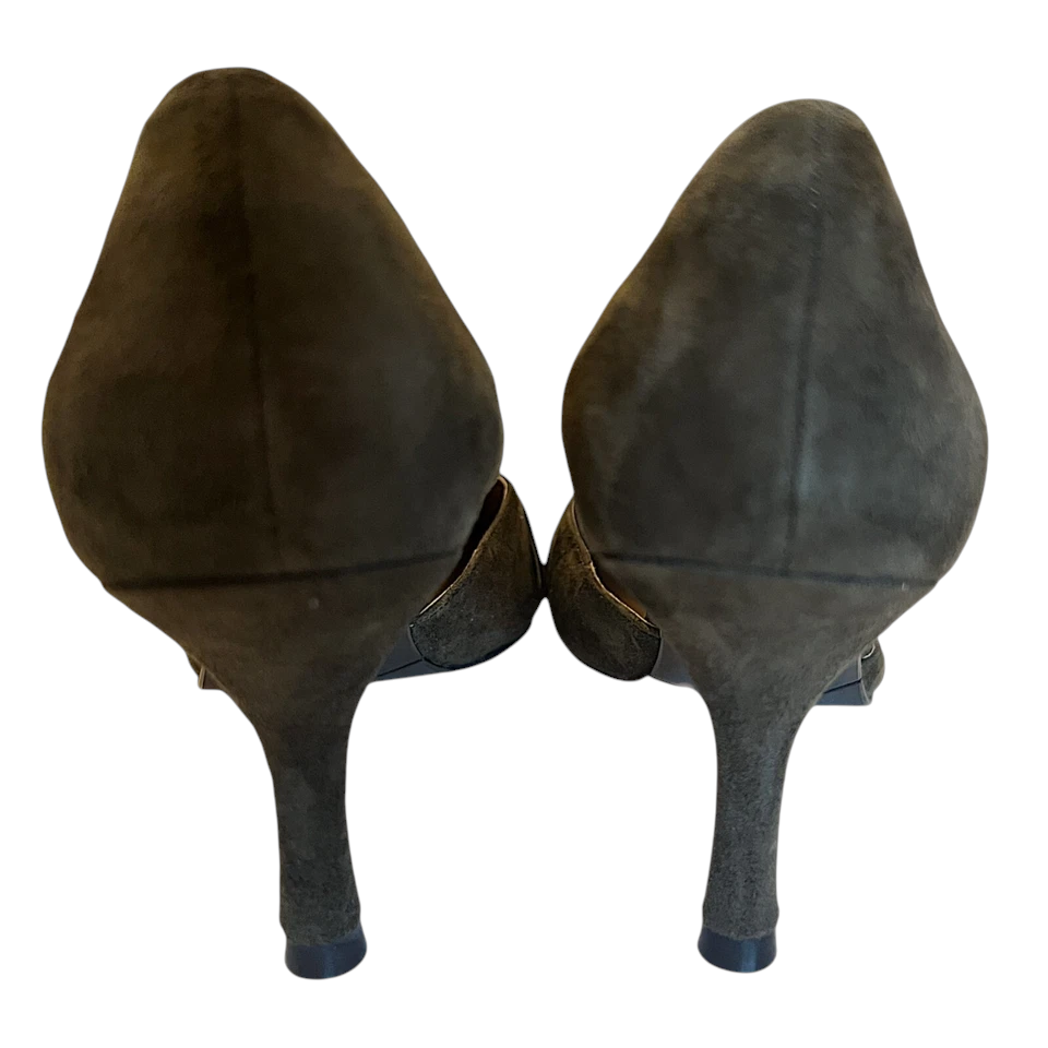 Carvela Khaki Suede D'orsay Court Shoes UK 4