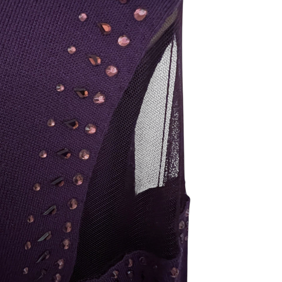 Evans Pear Shape Purple Mesh Shoulder Jumper UK 16