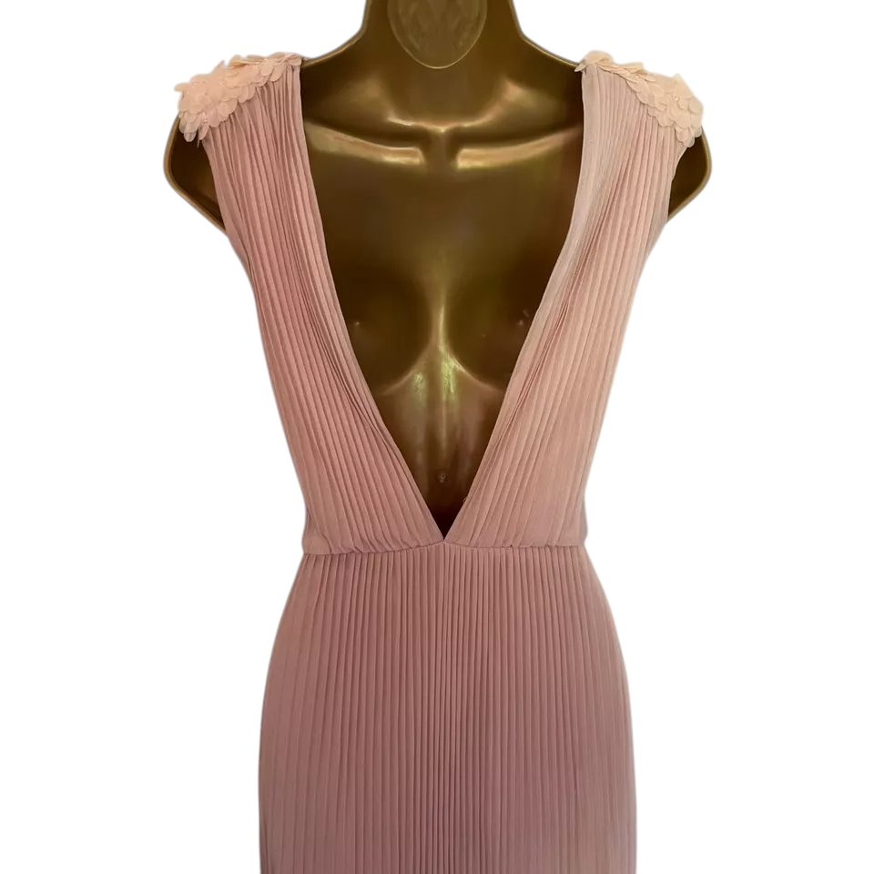 Miss Selfridge Blush Pleated Sequin Dress UK 8