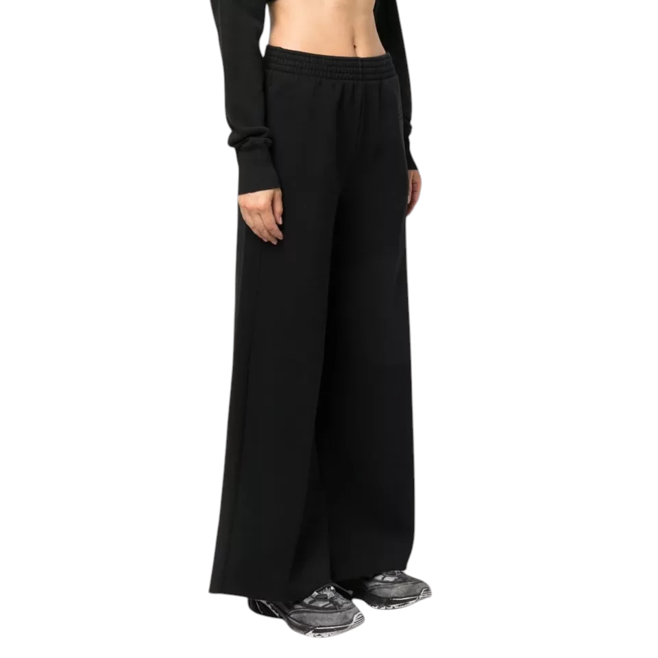 MM6 Maison Margiela Black Wide Leg Track Pants UK 10