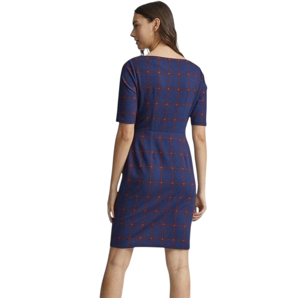 Dorothy Perkins Navy & Red Check Dress UK 10