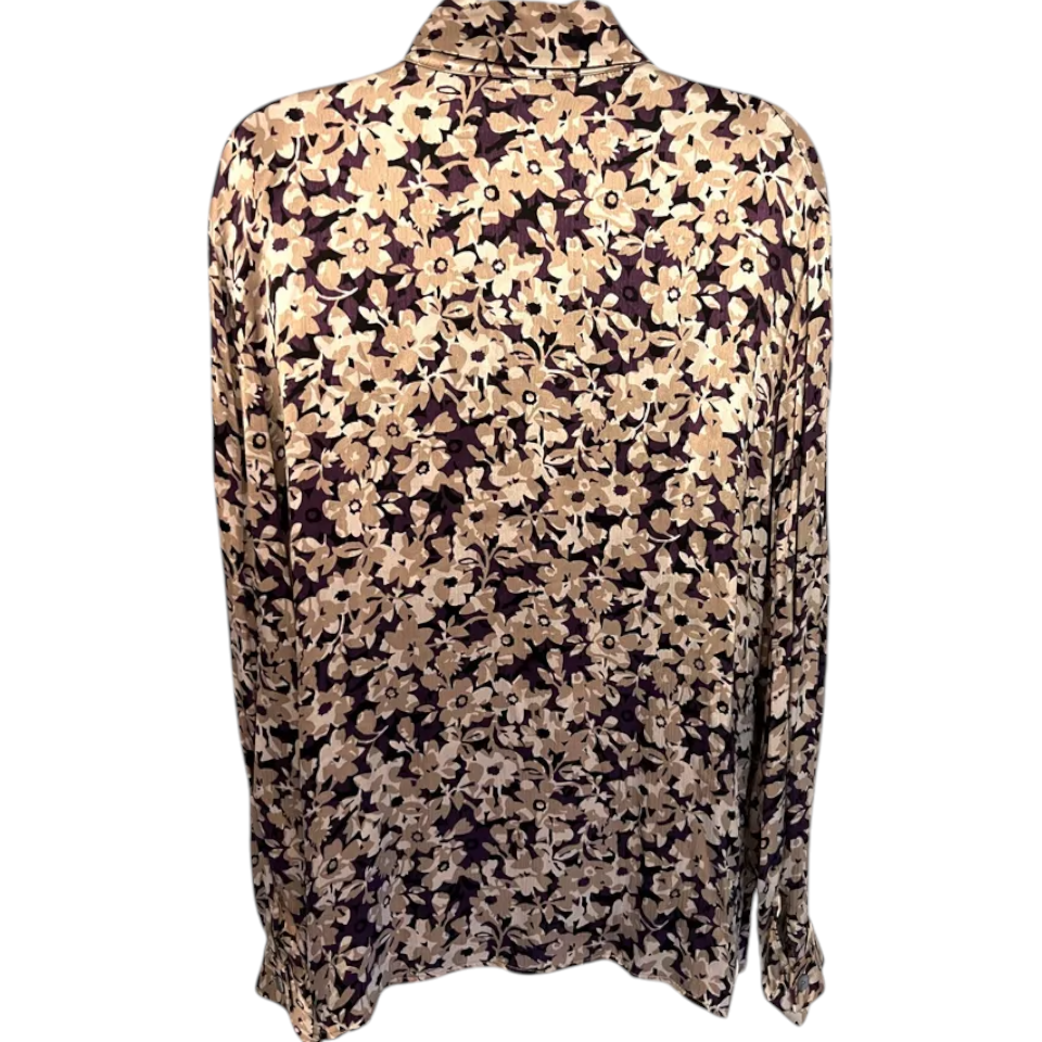 Charles Gray Vintage Purple Gold Floral Silky Blouse UK 20
