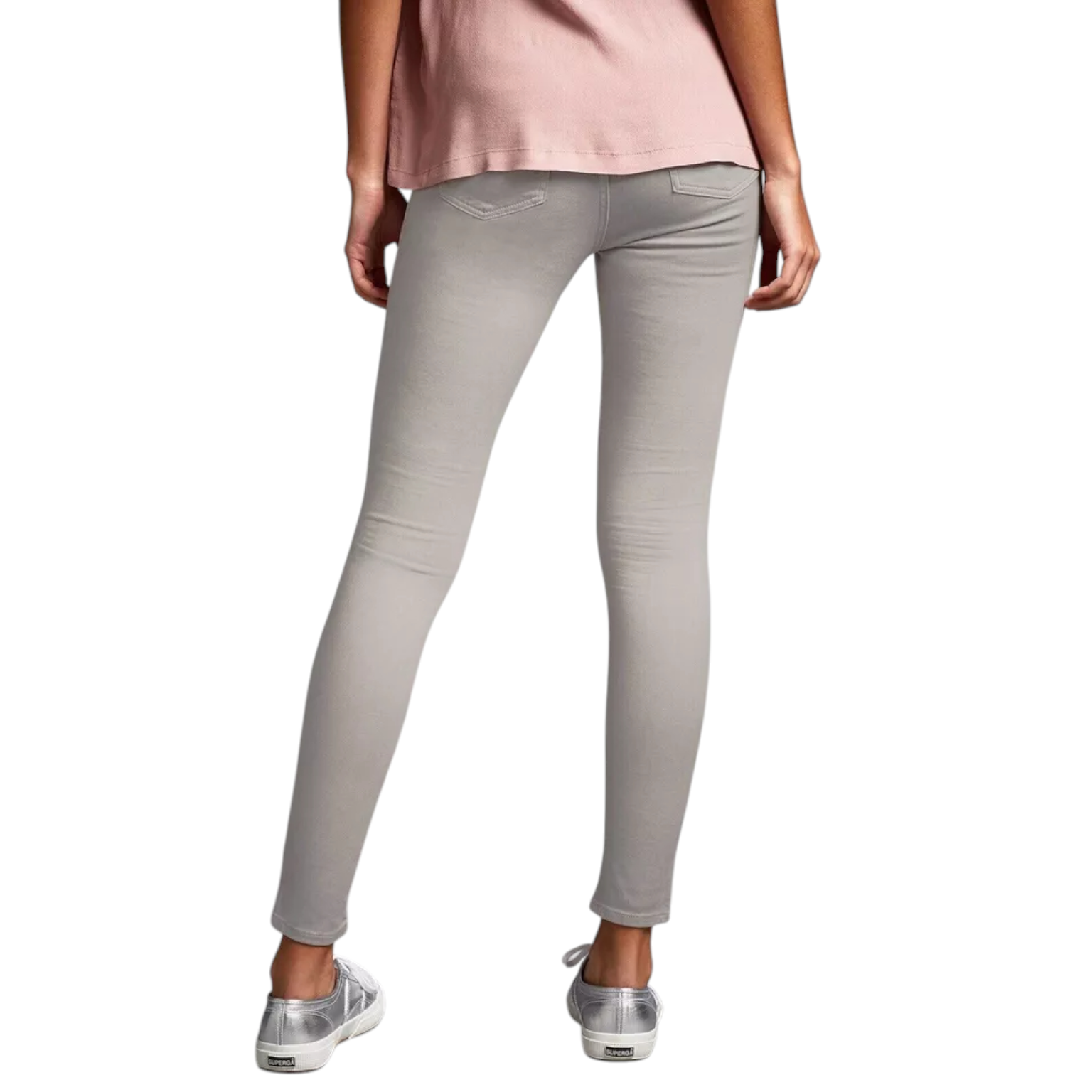 Waven Pale Grey Mid Rise Skinny Jeans UK 10