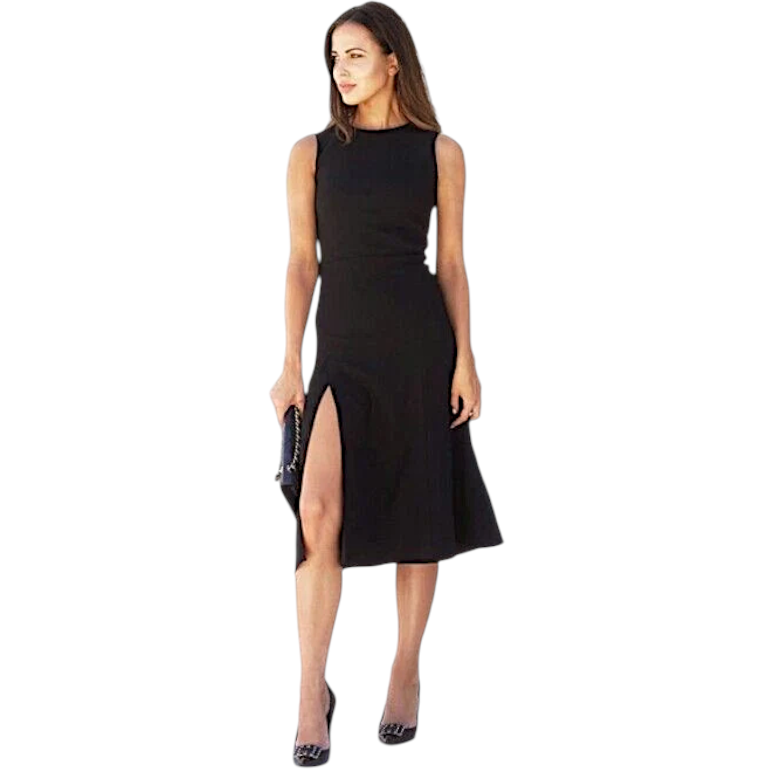 Sophia Smith Black Split Hem Dress UK 8