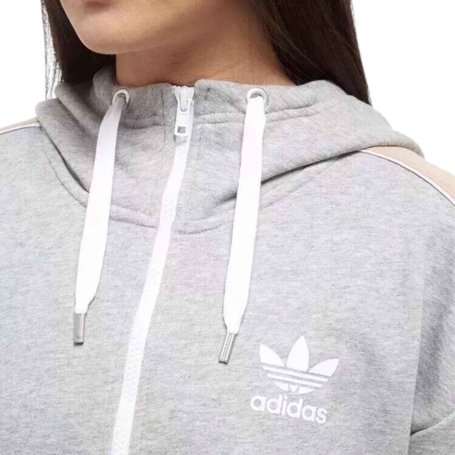 Adidas Originals Grey 1/2 Zip Hoodie UK 8