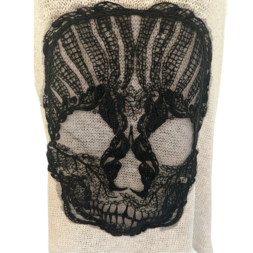 Dotti Rare Skulls Project Cream Knit Vest Top  UK 14