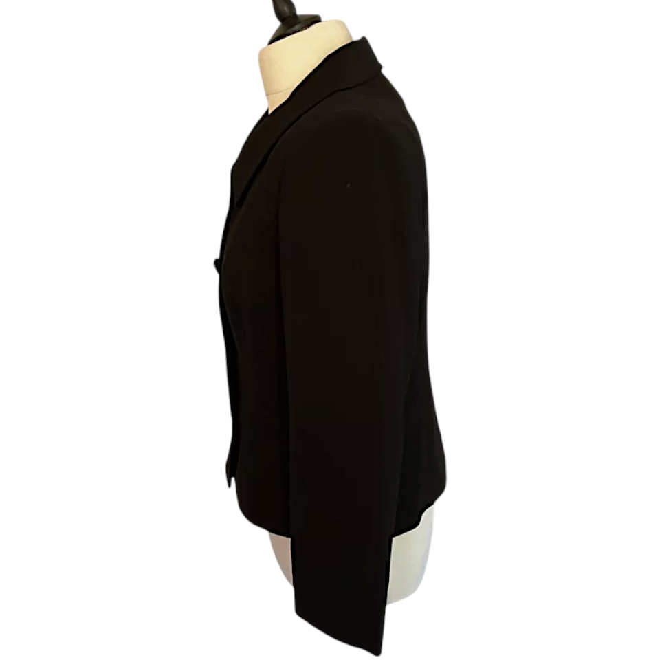 Precis Single Breasted Black Crepe Tailored Blazer Jacket UK 10