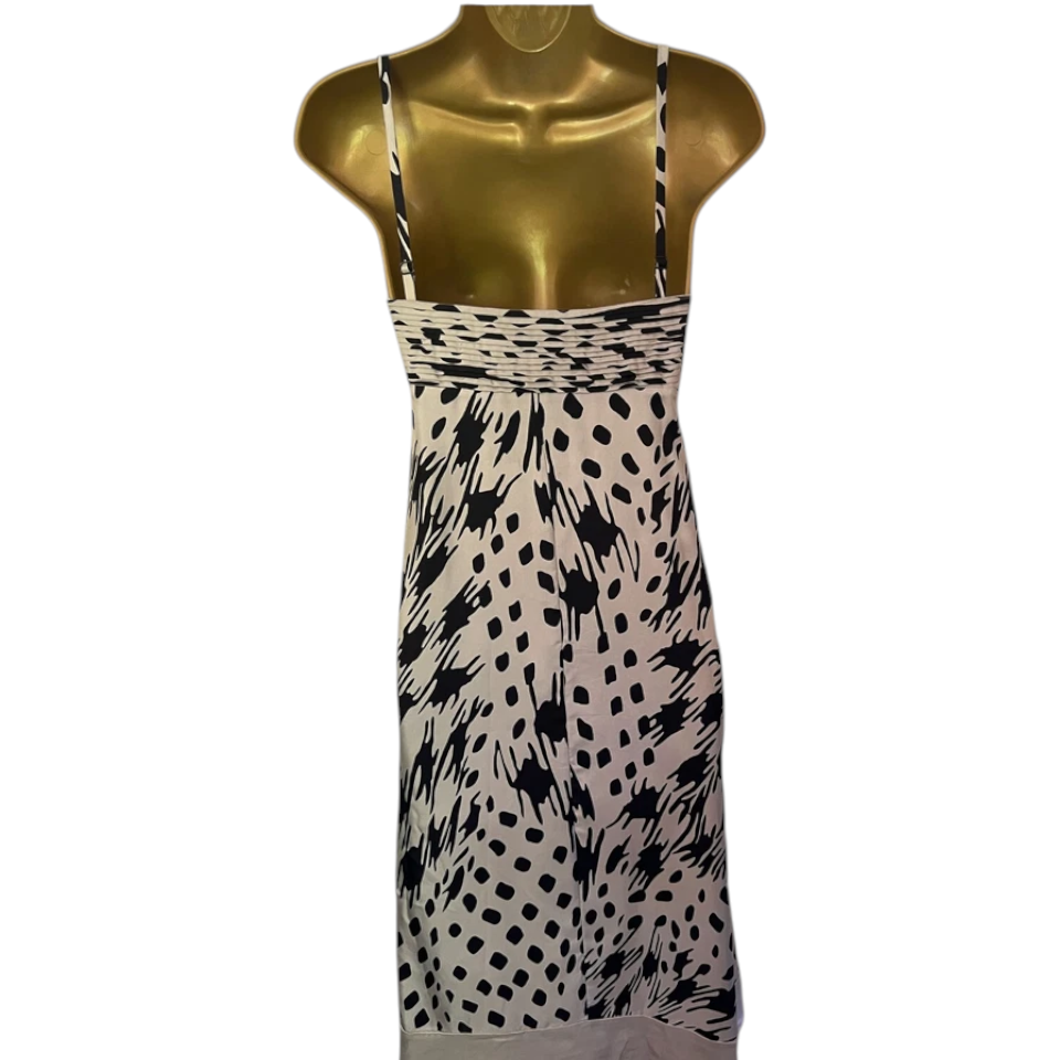 Ted Baker Cream & Black Silk Dress UK 10