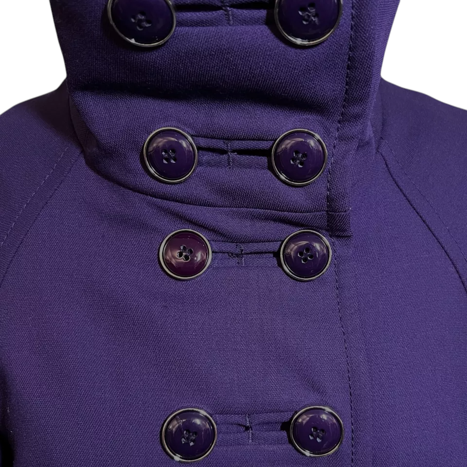 Karen Millen Purple Double Breasted Wool Jacket UK 14