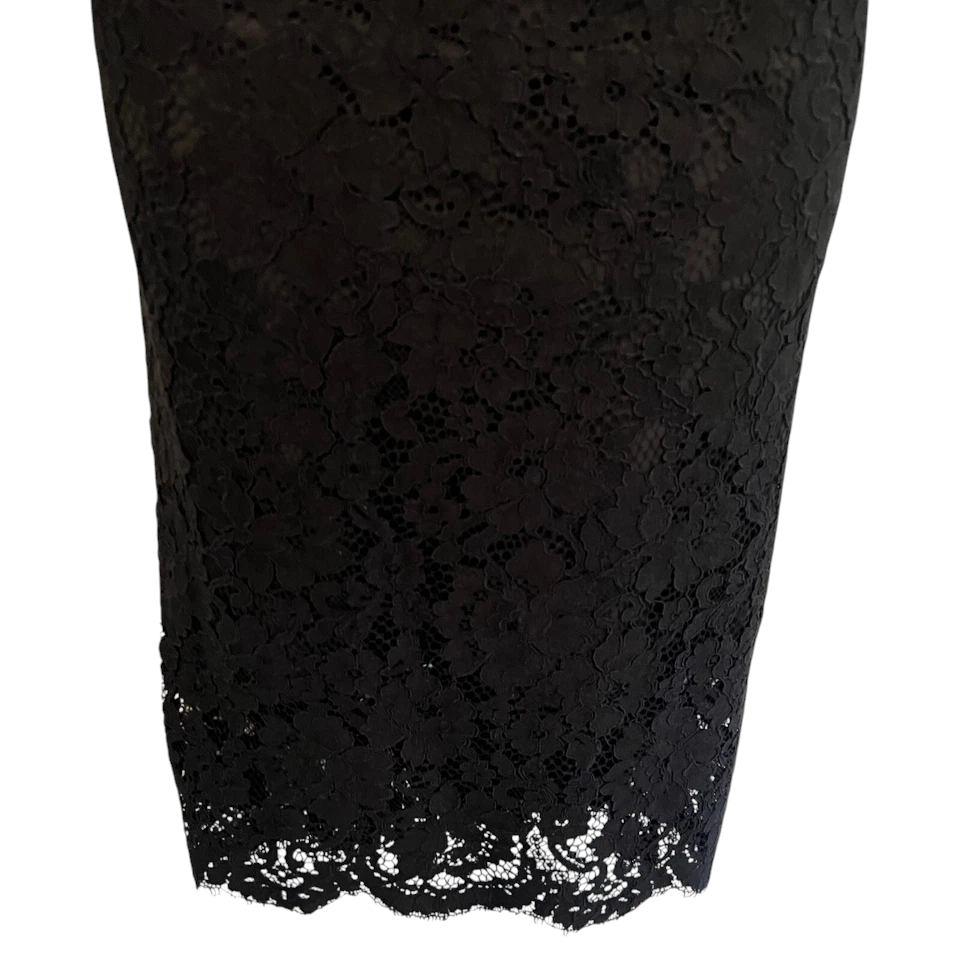 Nanette Lepore Black Lace Scallop Edge Dress UK 6
