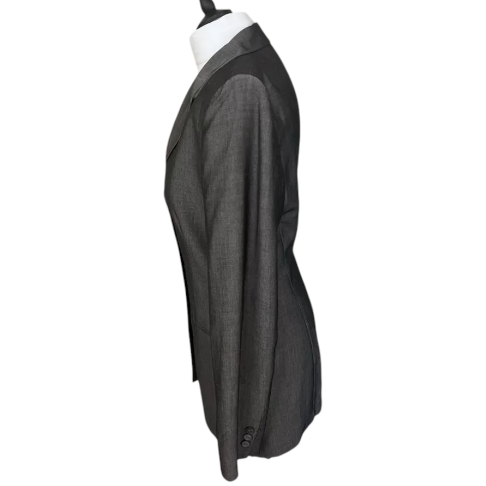 Marella Vintage 90's Grey Longline Tailored Jacket UK 14