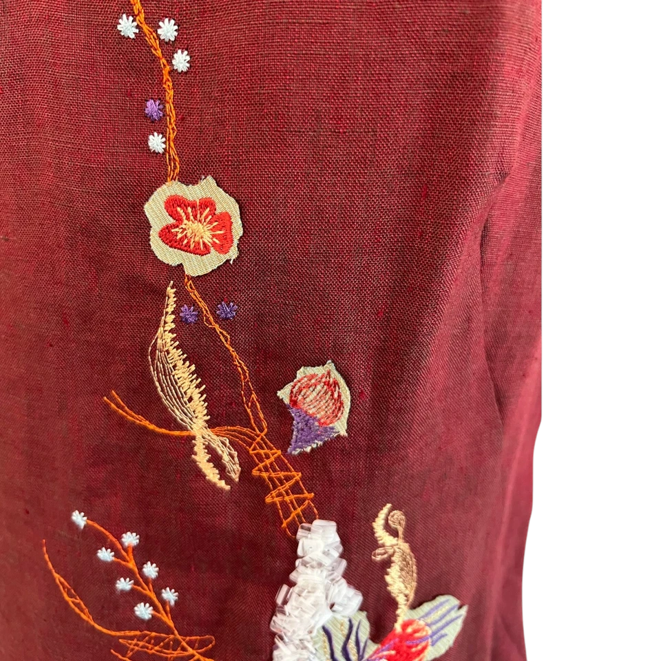 Kenzo Jungle Vintage 90's Rust Linen Dress UK 16