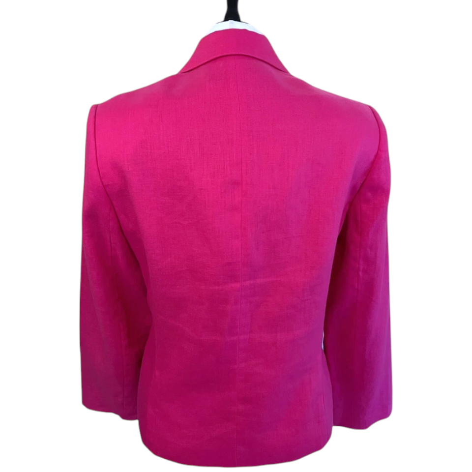 Max Pierre Pink Linen Embroidered Sequin Jacket UK 12