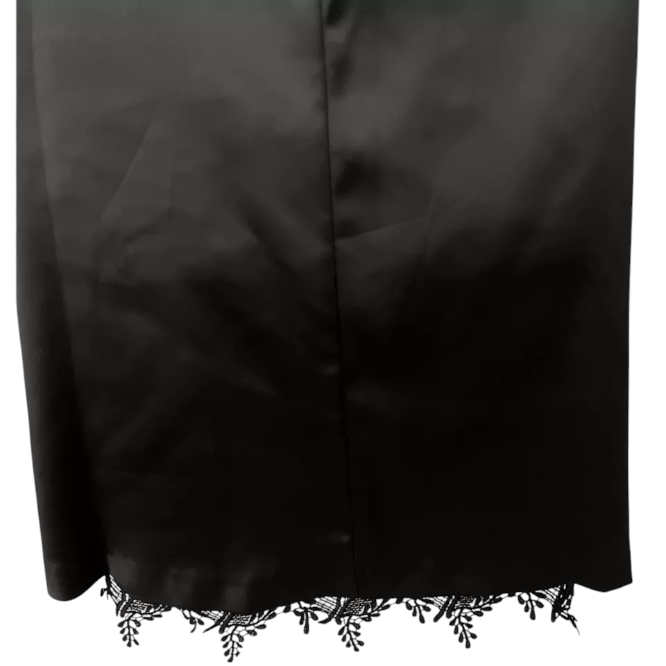 Precis Jet Black Isabelle Lace Satin Dress UK 10