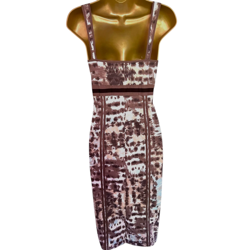 Principles Blue & Brown Cotton Sleeveless Dress UK 12