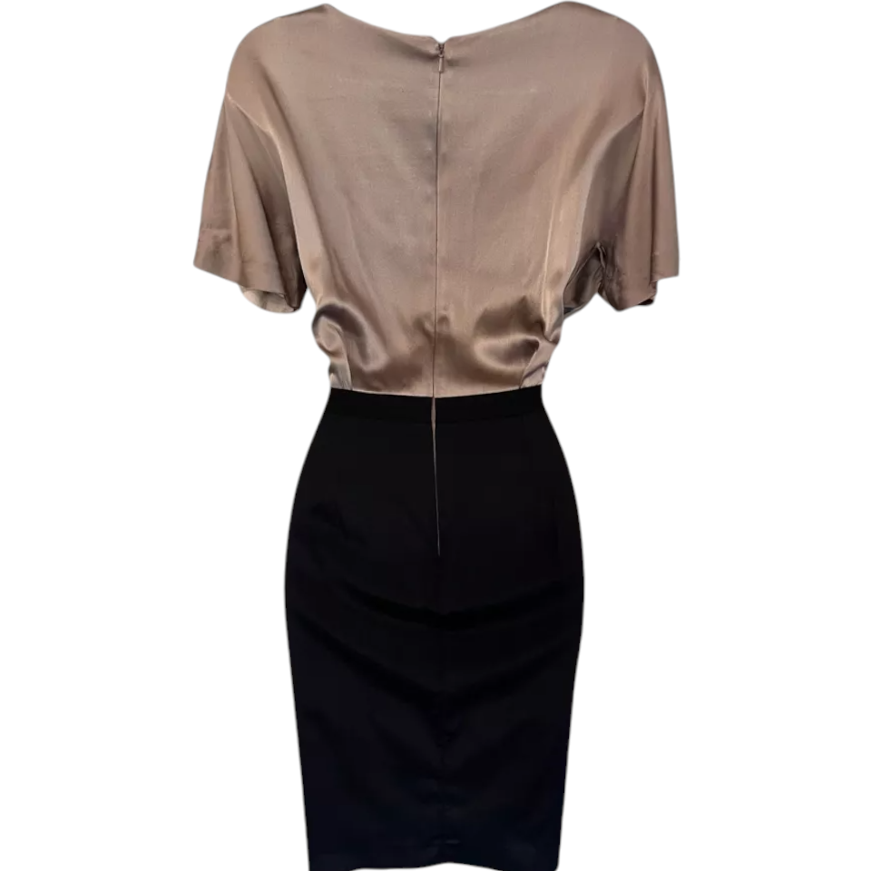 Nocturne Multicoloured Pleated Silk Dress UK 10