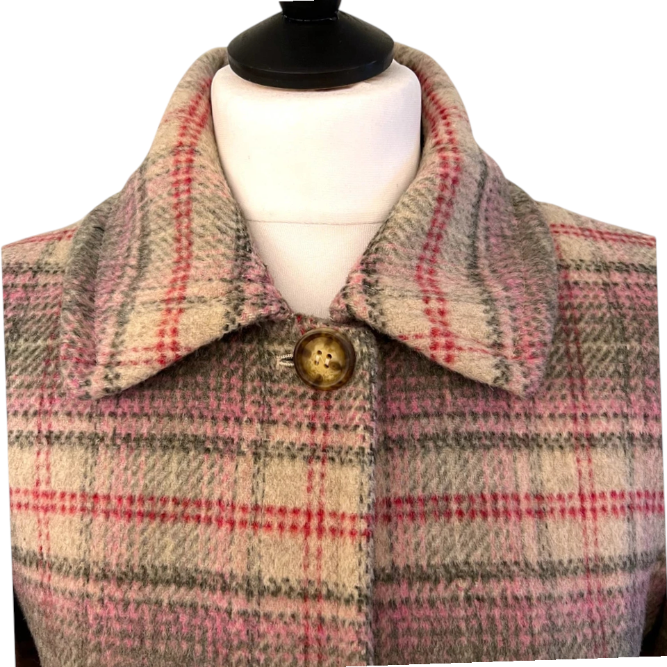 Paul Costelloe Dressage Vintage Wool Mix Tweed Pea Coat  UK 10