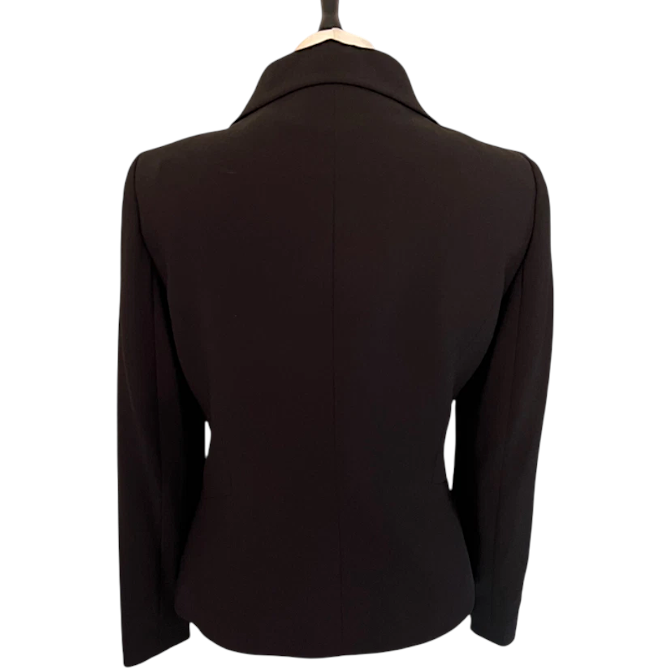 Precis Single Breasted Black Crepe Tailored Blazer Jacket UK 10