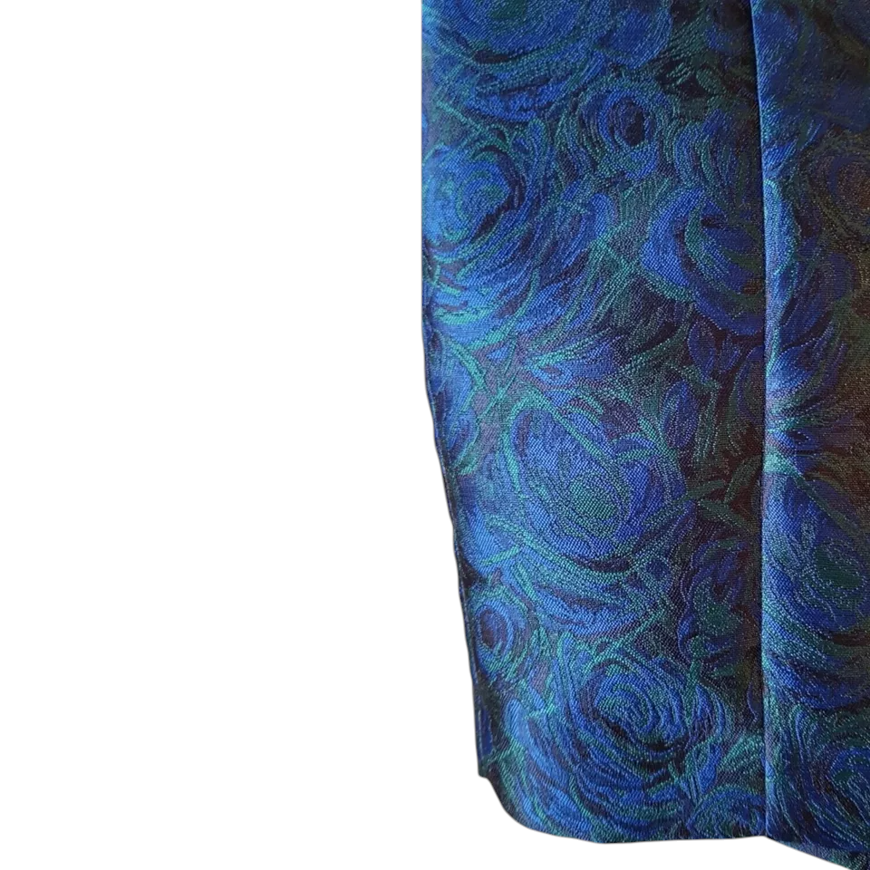L.K. Bennett Blue Green Jacquard Skirt UK 8