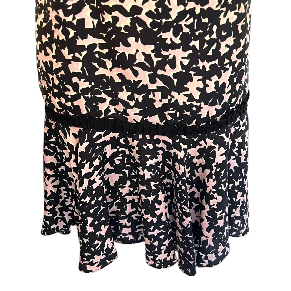 MILLY New York Black Pink Sleeveless Silk Party Dress  UK 10