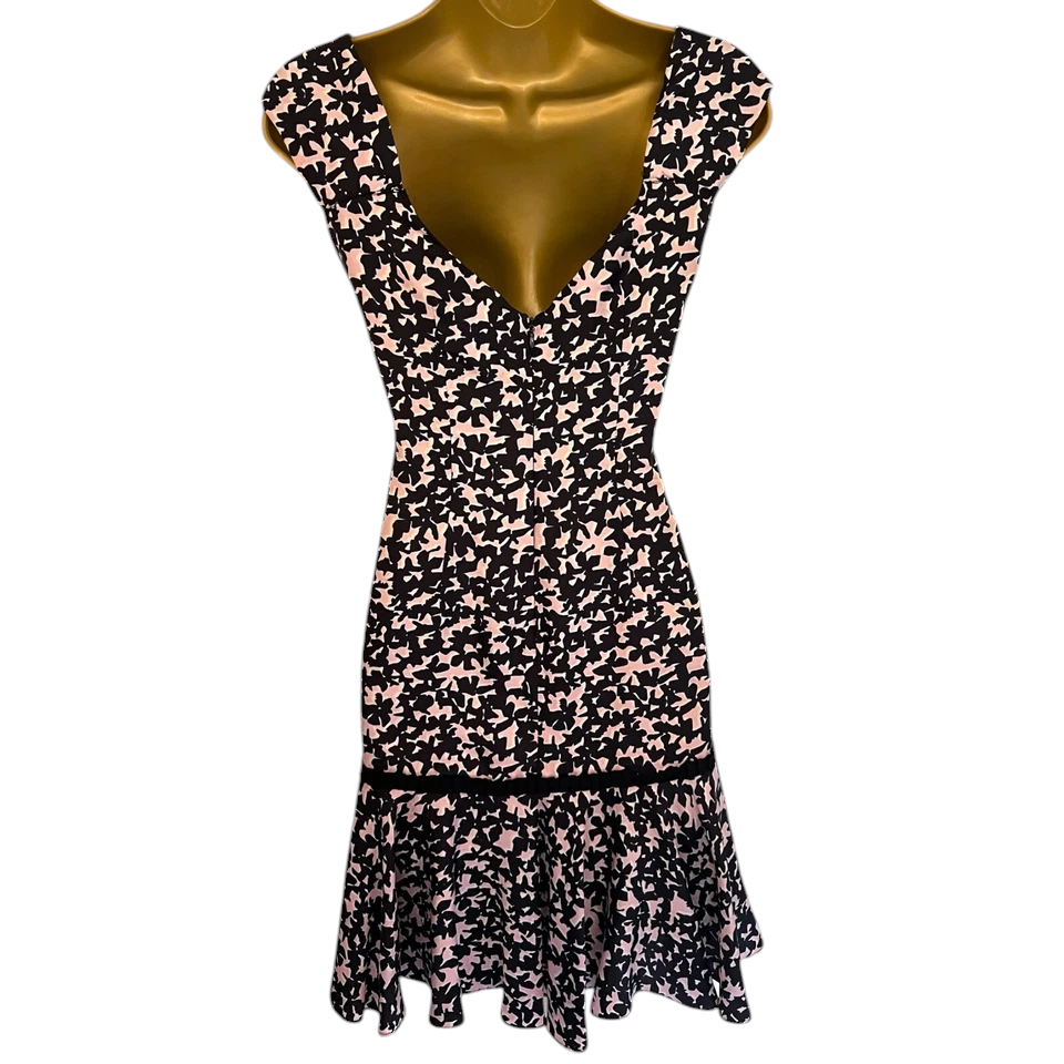 MILLY New York Black Pink Sleeveless Silk Party Dress  UK 10