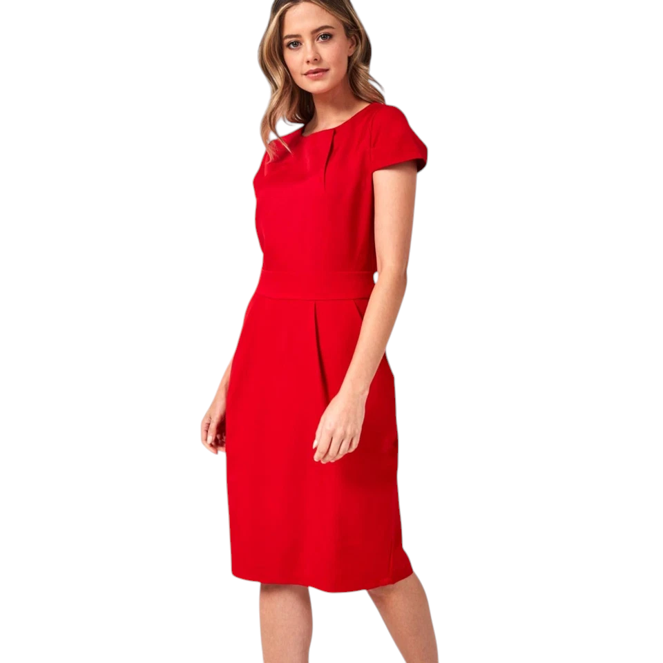 Marc Angelo Red Cap Sleeve Tulip Dress UK 14