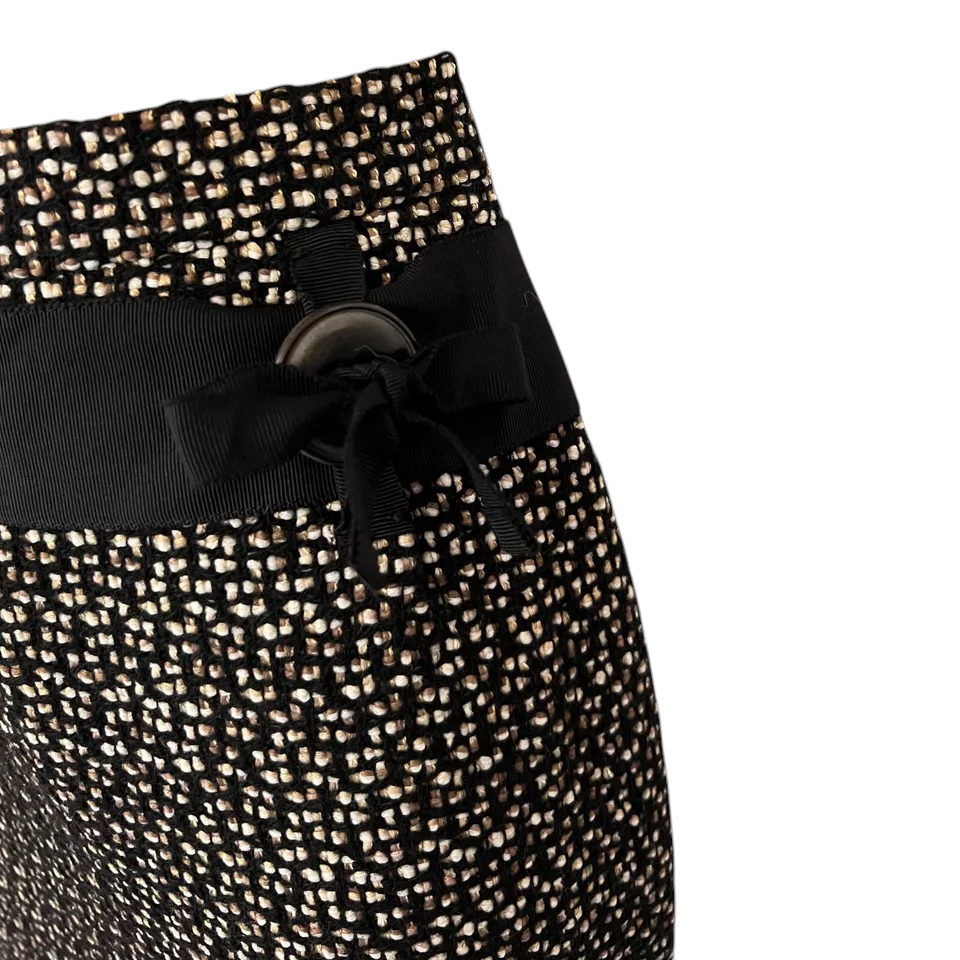 Escada Black Tweed Wool Mix Pencil Skirt UK 10