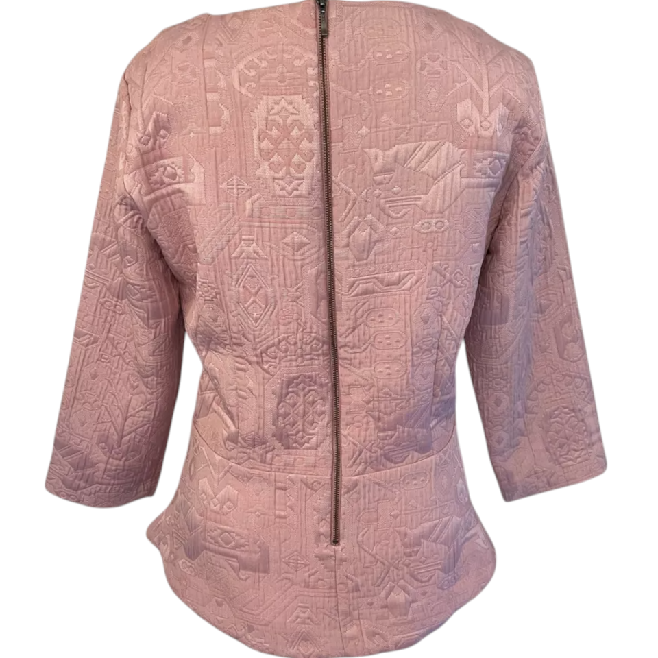 Part Two Pink Textured Peplum Top  UK 12
