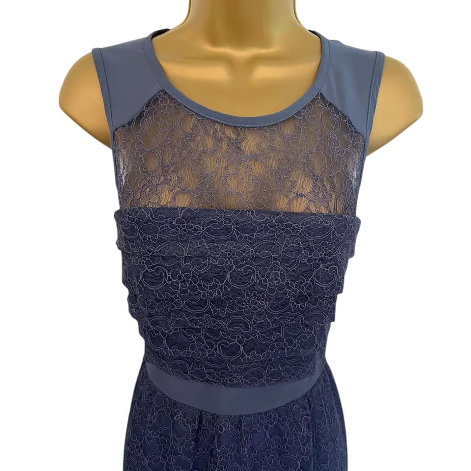 Whistles Narcisse Petrol Blue Lace Maxi Dress UK 10