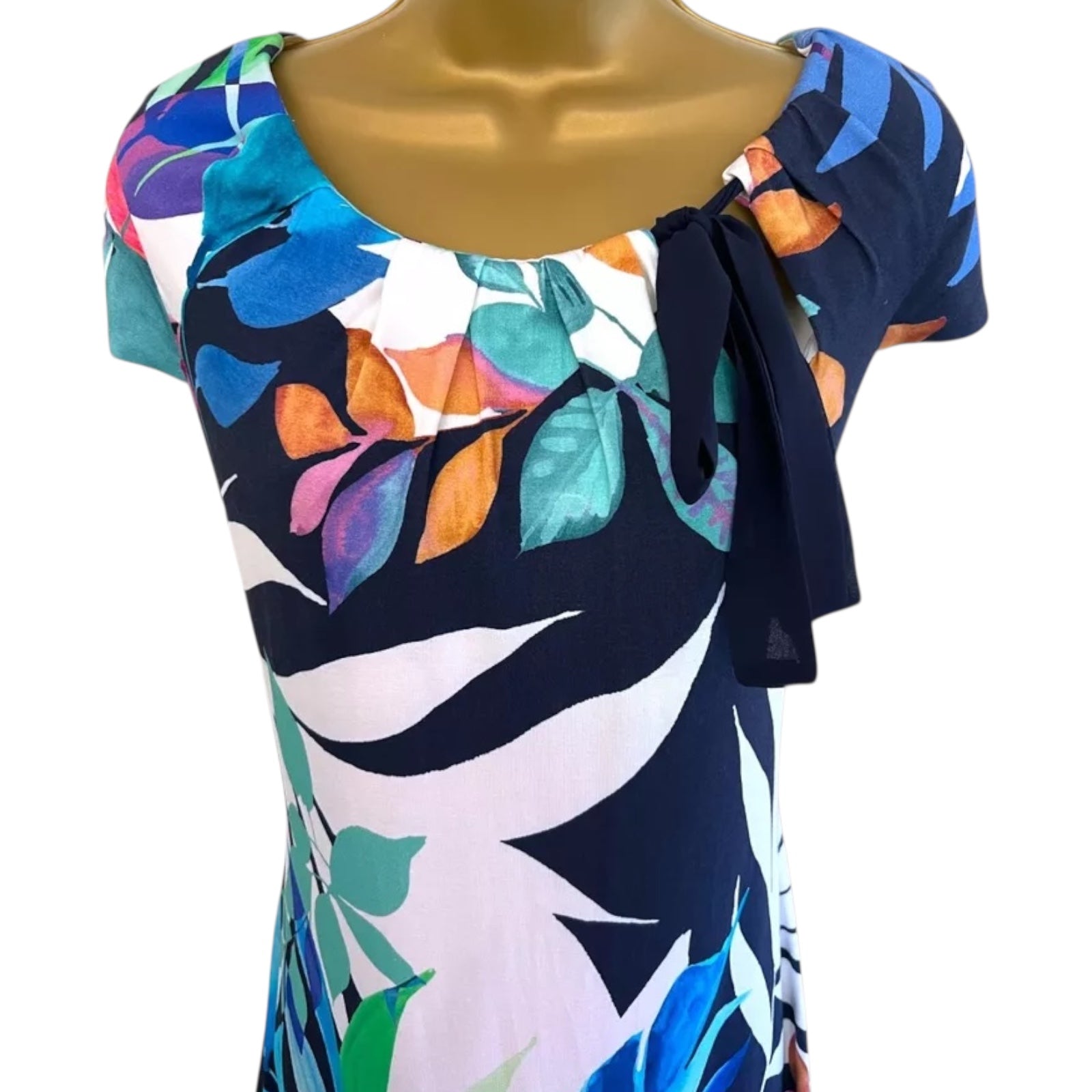 Apanage Multi Coloured Floral Jersey Dress UK 10
