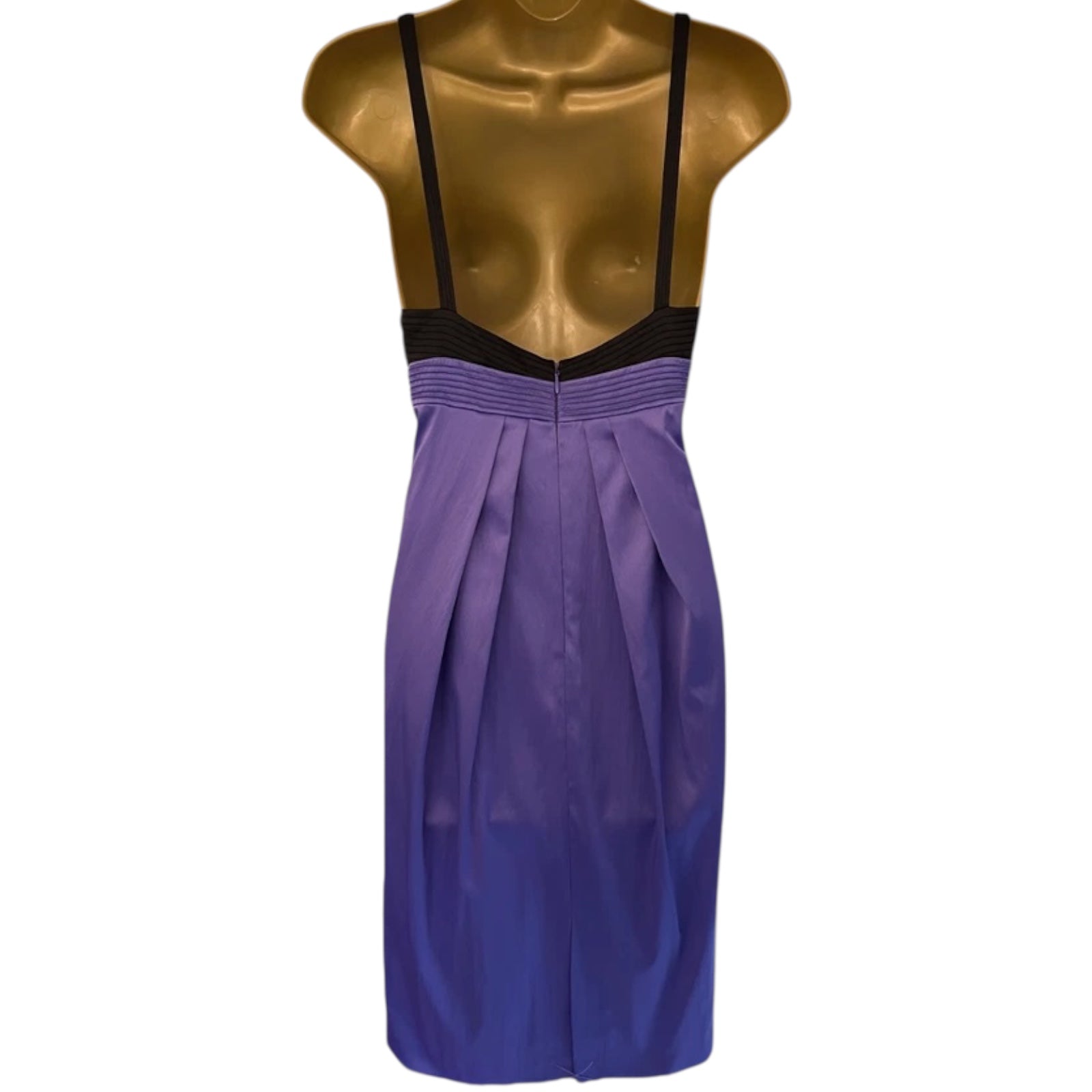 After Six Stunning Lavender Black Satin Dress UK 14