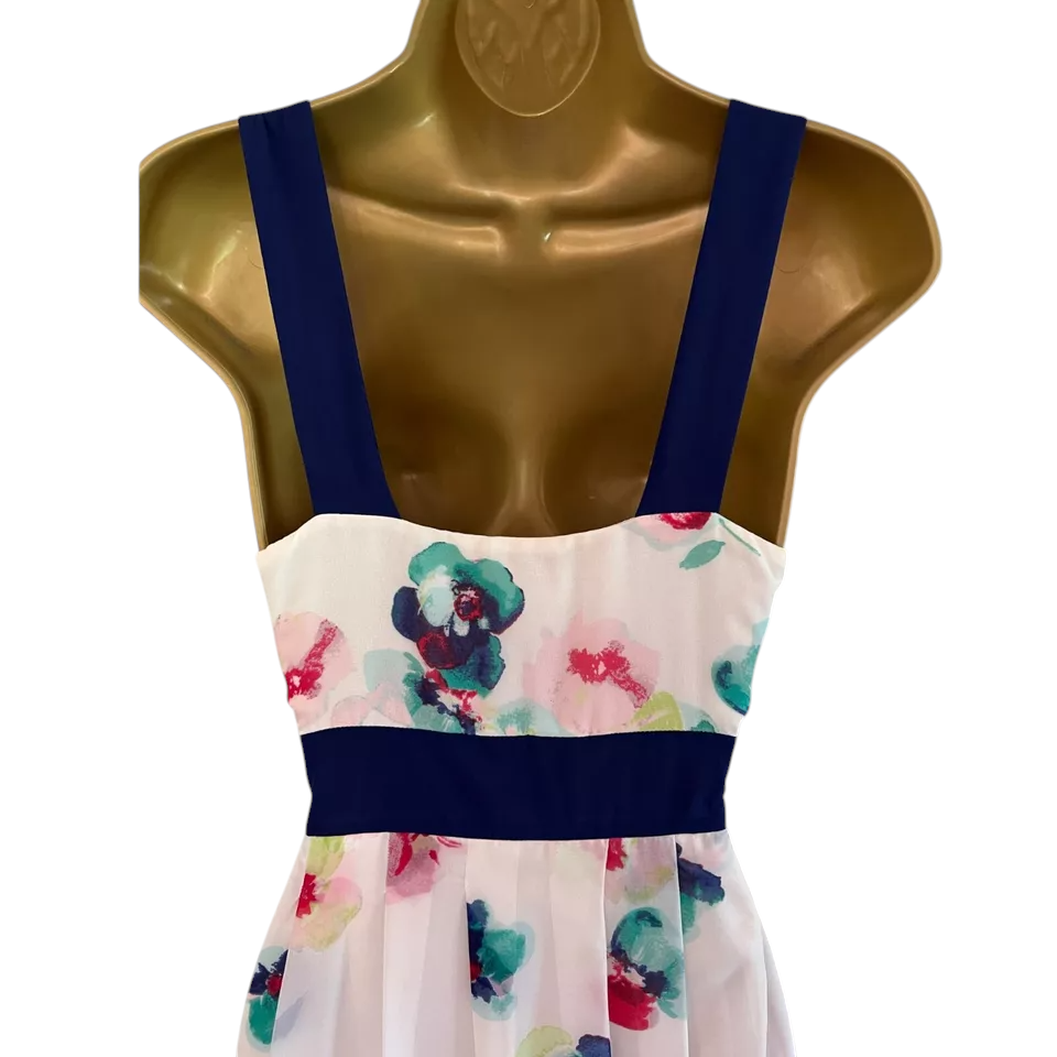 Monsoon White Chiffon Multi Coloured Floral Dress UK 10