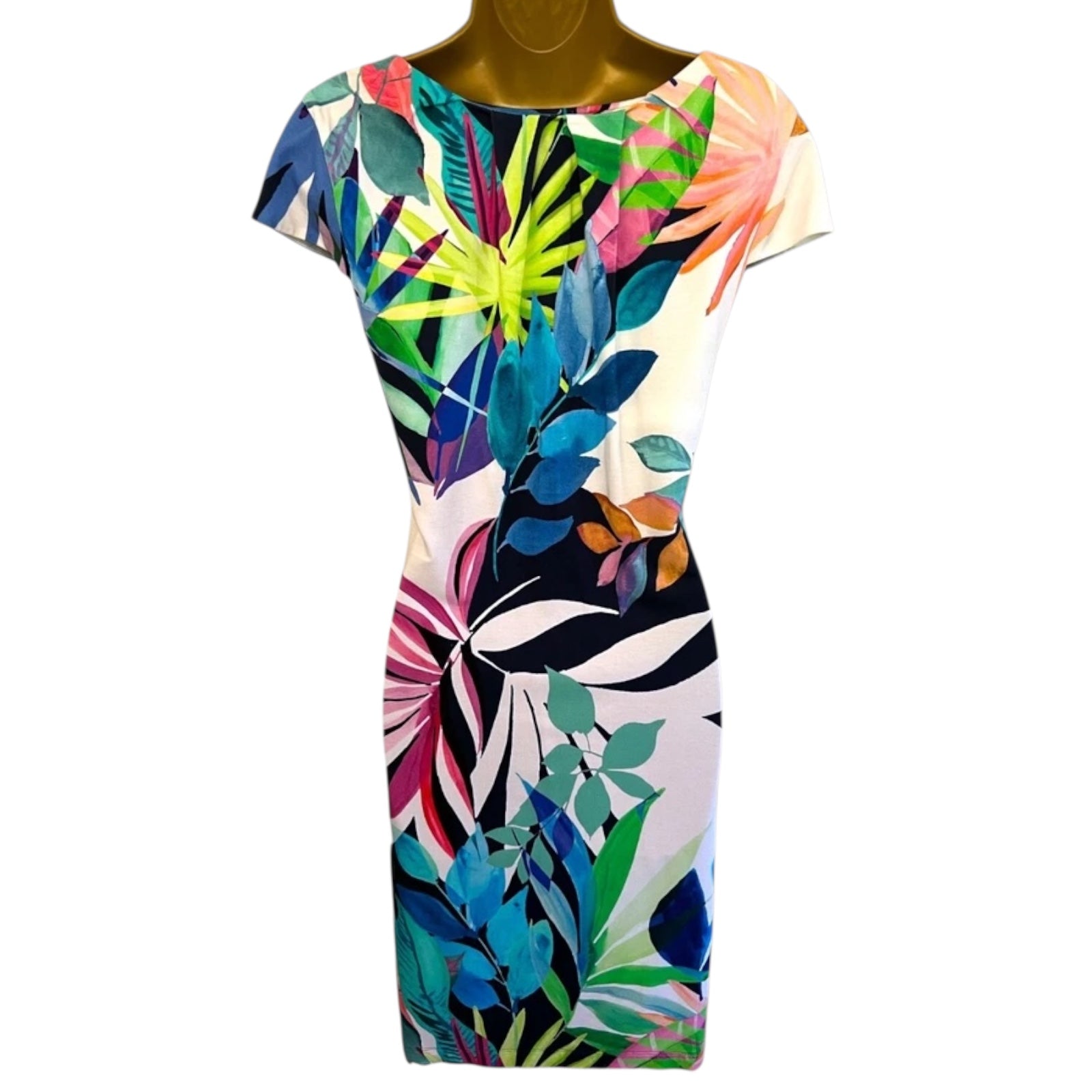 Apanage Multi Coloured Floral Jersey Dress UK 10