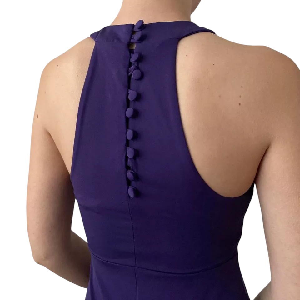 Star by Julien Macdonald Purple Embellished Halterneck Maxi Dress UK 12