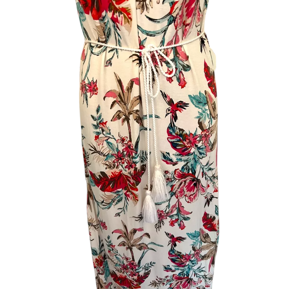 M&S Collection Cream Floral Sleeveless Summer Jersey Dress UK 6