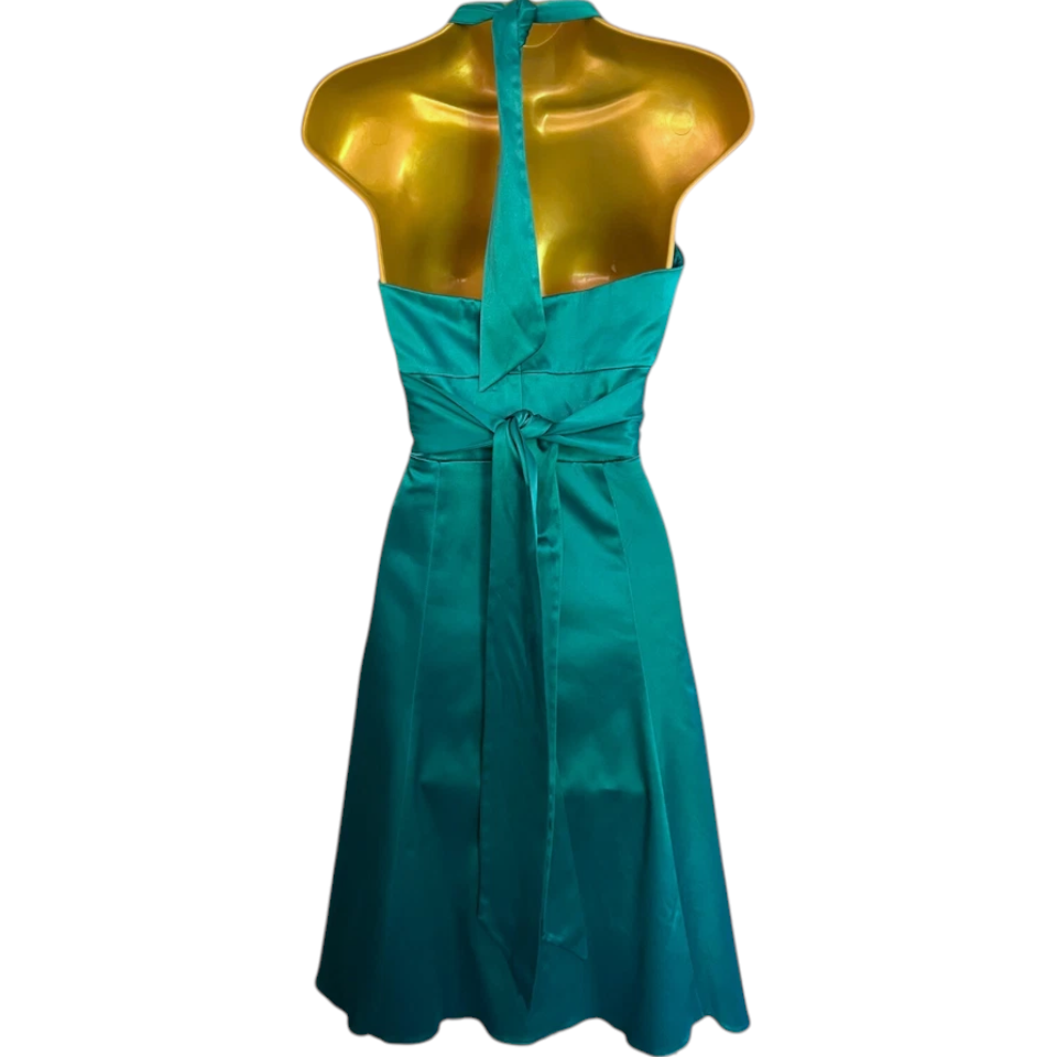 Red Herring Jade Green Satin Halter Neck Dress UK 10