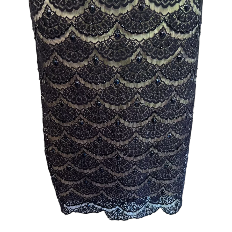 Shubette Gina Bacconi Navy Lace Beaded Dress  UK 12