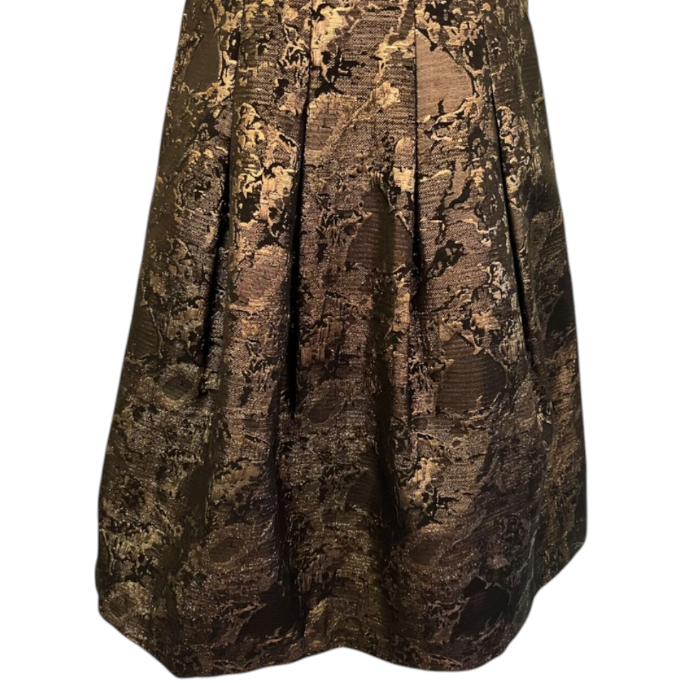 Monsoon Fusion Black & Gold Metallic Dress UK 6