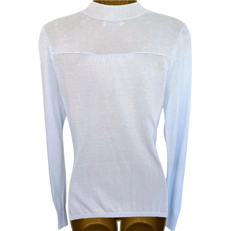 Repeat Pale Blue Soft Cotton Wrap Jumper UK 8