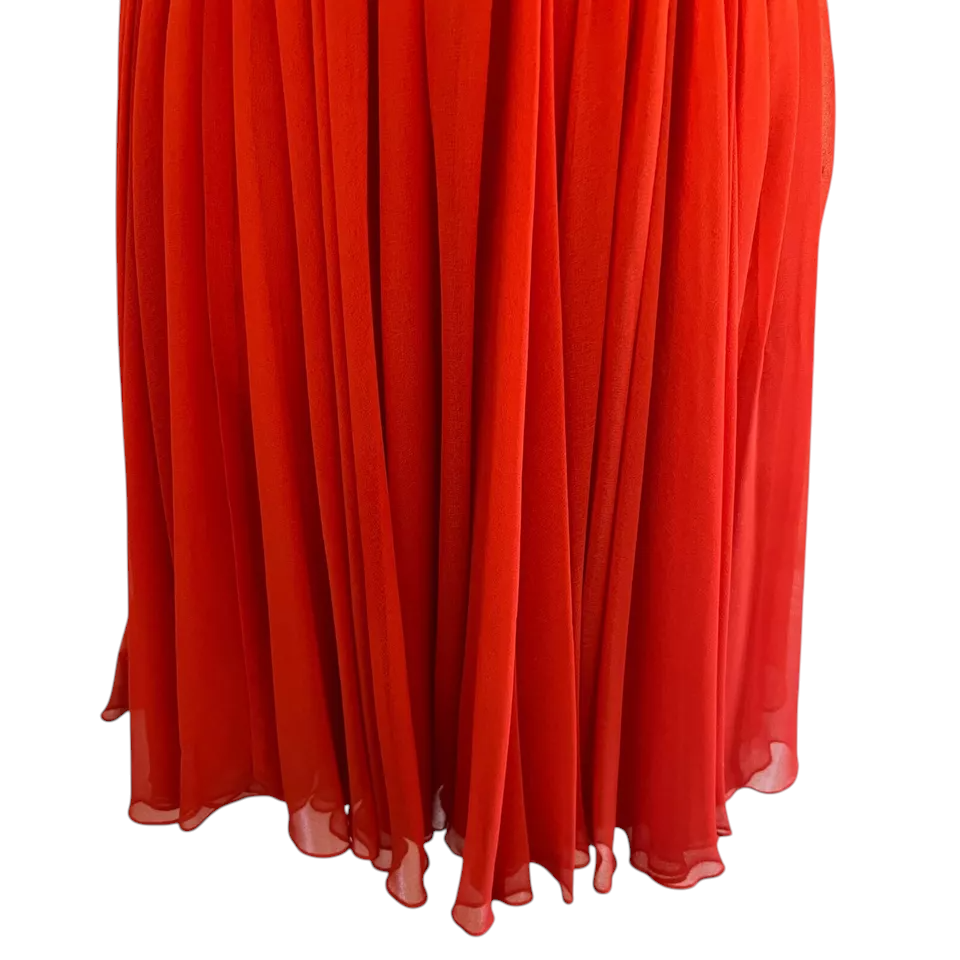 Reiss Orange Silk Organza & Chiffon Dress UK 10