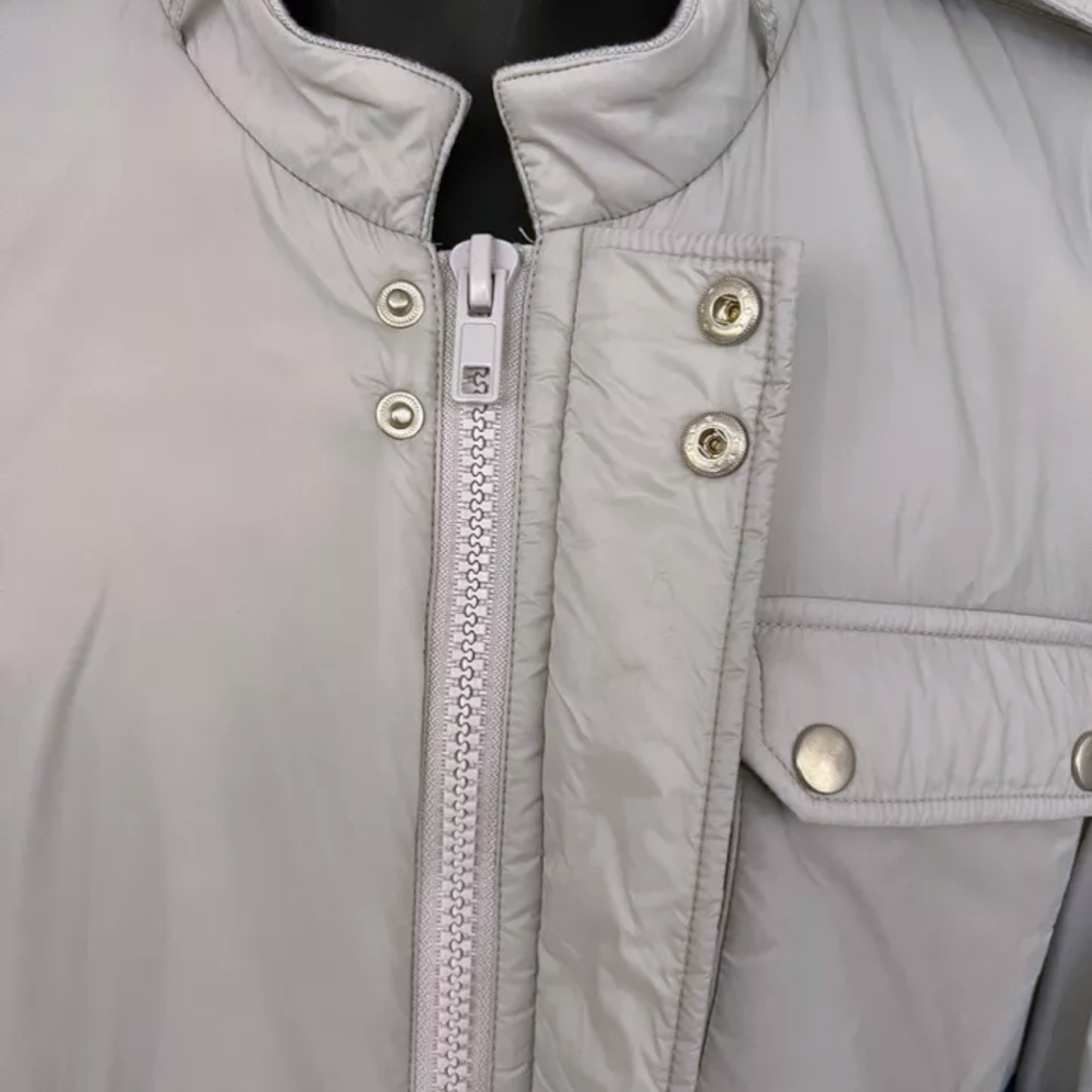 Topman Vintage Pale Grey & Blue Padded Zip Jacket Size M