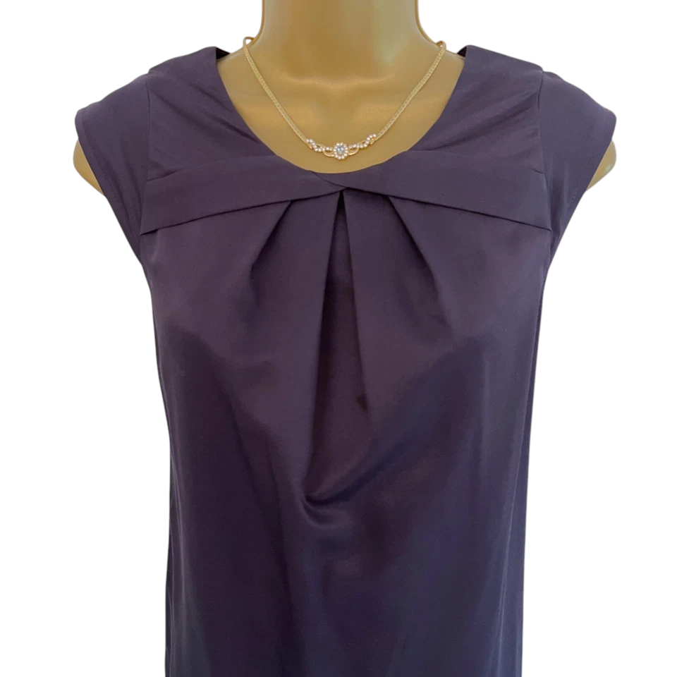 Whistles Dark Plum Wool Blend Shift Dress UK 8