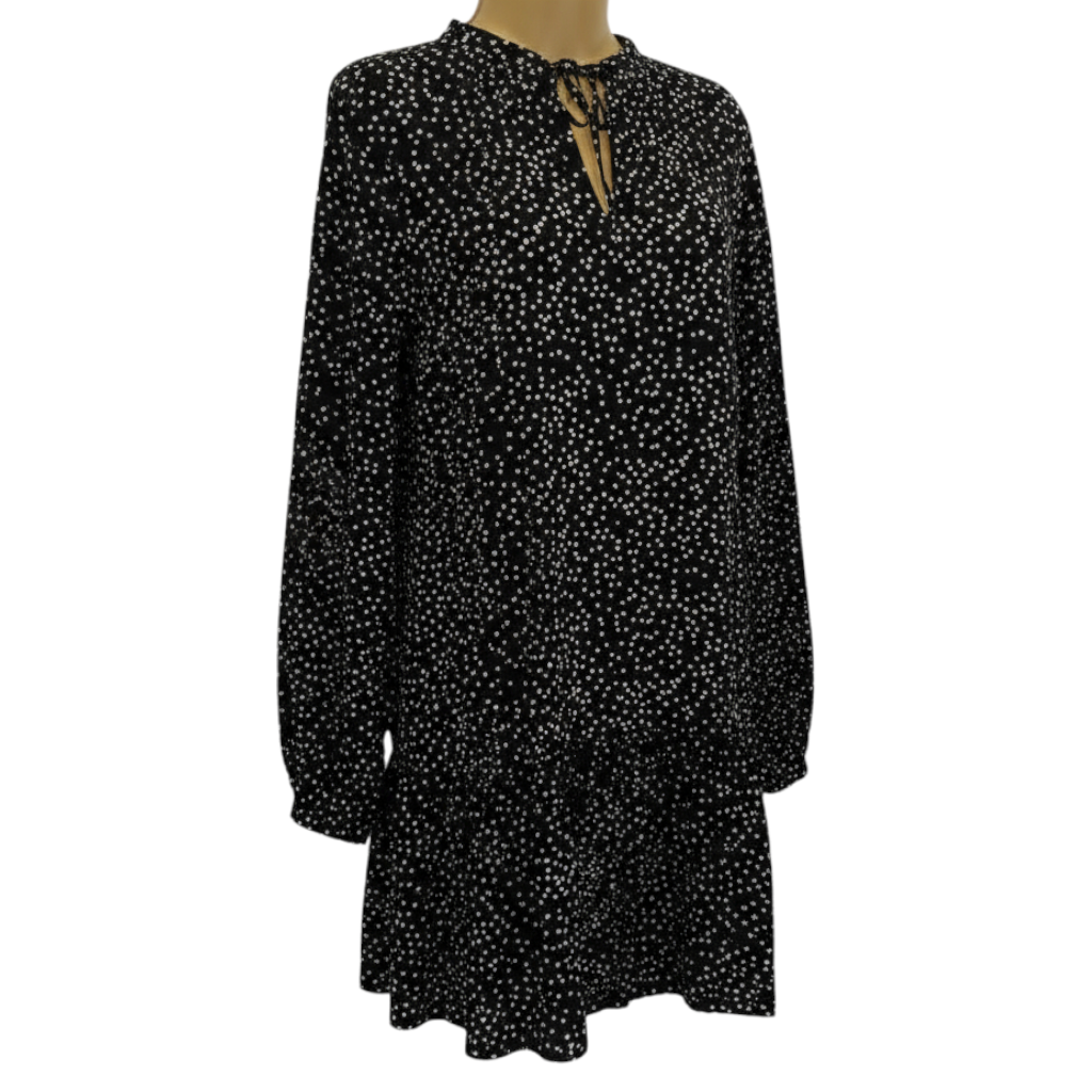 Urban Gypsy Black White Star Print Oversized Dress UK 6