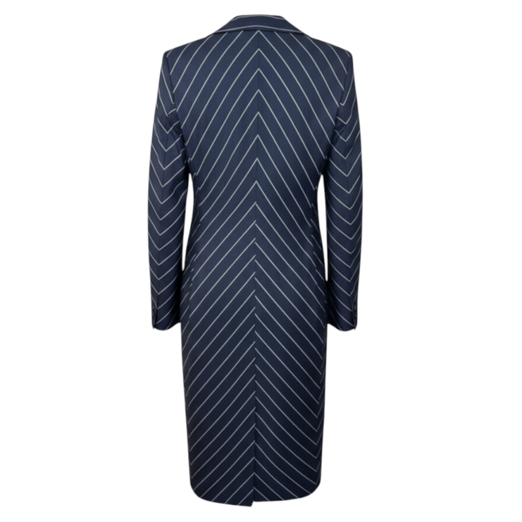 Versace Classic Blue Pinstripe Coat  UK 10