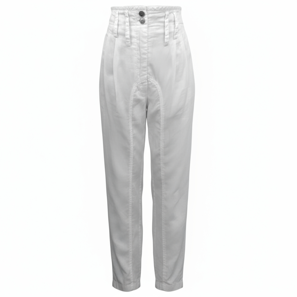Alexander Wang White Cotton High Waisted Tapered Trousers UK 6