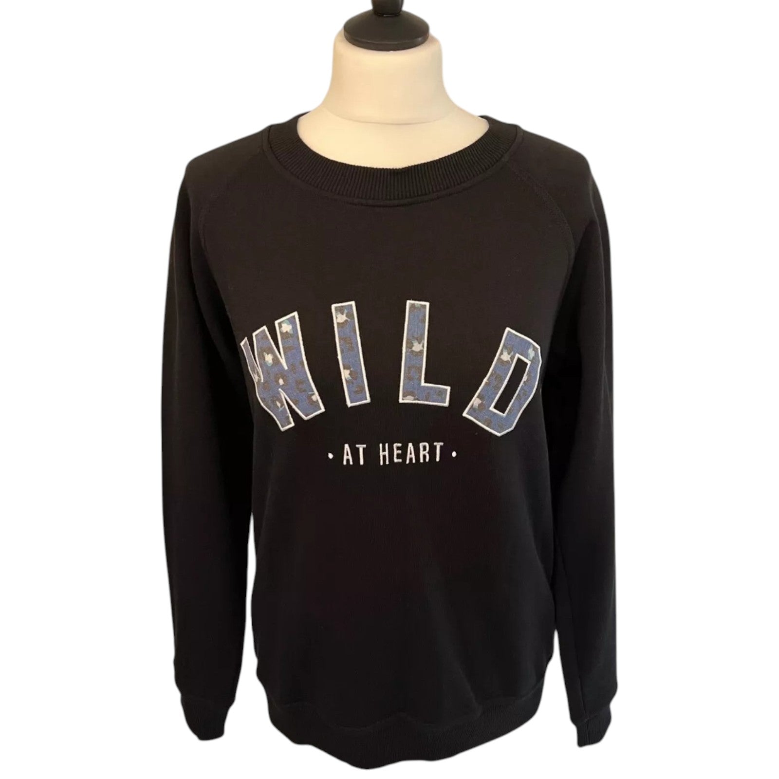 Blake Seven Wild At Heart Black Fleece Sweatshirt  UK 12
