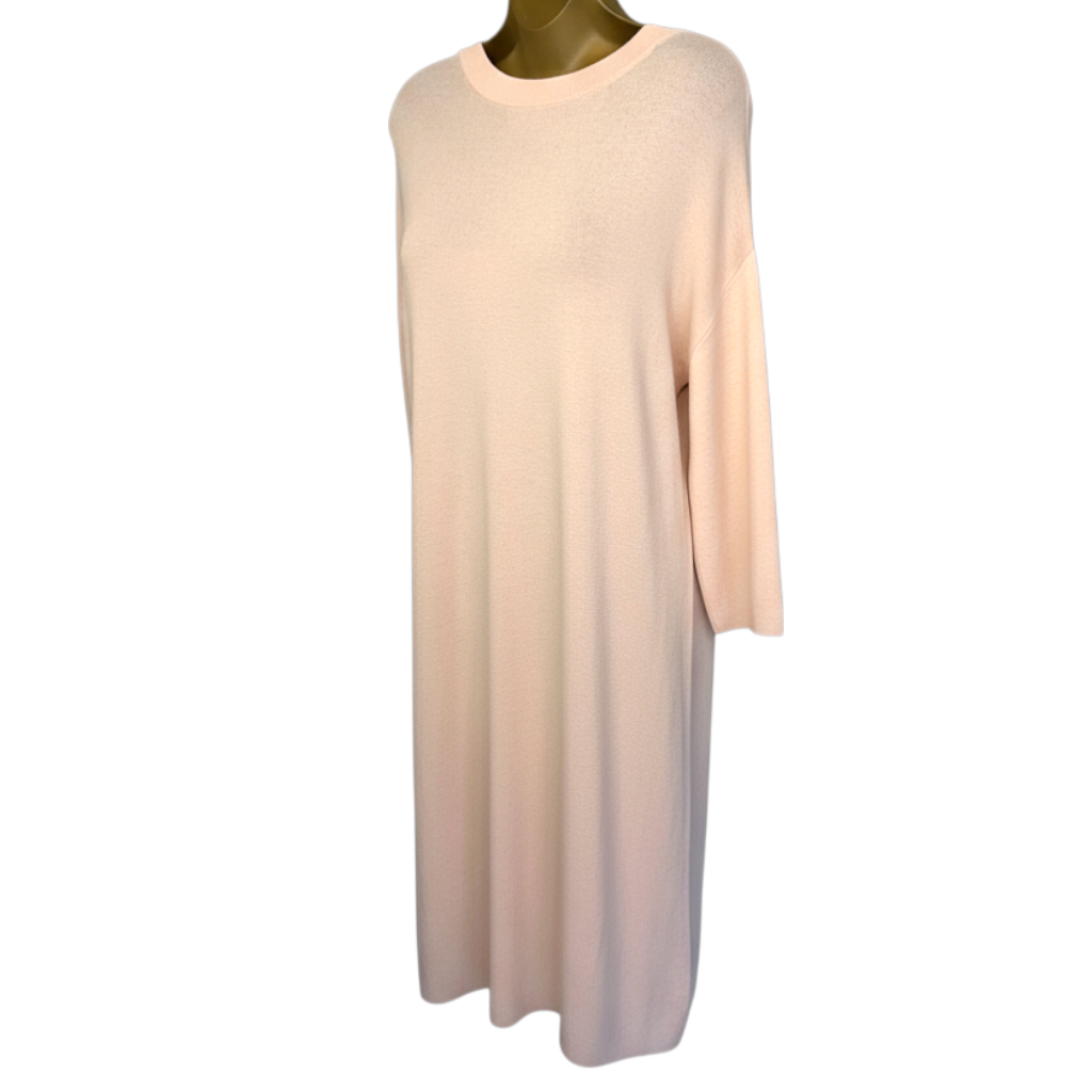 YAYA Pale Peach Long Sleeve Knit Dress UK 8