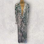 Nasty Gal Green & Cream Zebra Dress UK 4