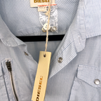 Diesel Pale Blue & White Striped Casual Shirt Size L NWT